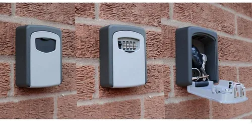 Miniatura 5 de Caja de bloqueo de llaves con combinación de 4 dígitos configurables para montar en la pared, hecha de acero resistente a la intemperie