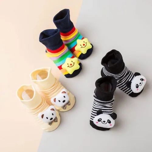 Miniatura 3 de FedMois 6 pares de zapatos antideslizantes para bebé con dibujos animados en 3D