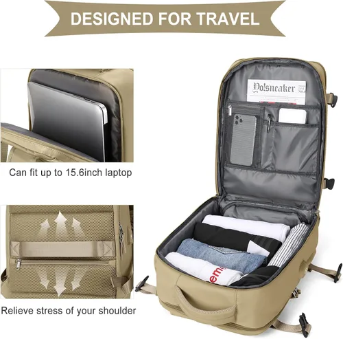 Miniatura 5 de WONHOX Mochila de Viaje Grande Equipaje de Mano Aprobada para Vuelo Mochila de Trabajo y Negocios para Laptop para Mujeres y Hombres Mochila
