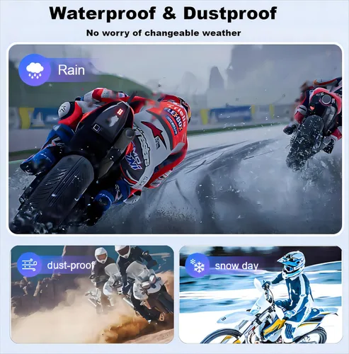 Miniatura 7 de Fodsports FX6 - Auriculares Bluetooth para motocicleta, intercomunicador Bluetooth para grupo de 6 motociclistas, sistemas de comunicación