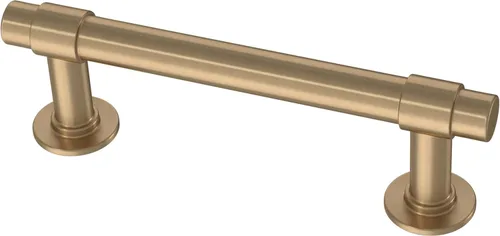 Franklin Brass Francisco (paquete de 5) manijas de gabinete de 3 pulgadas con orificio central | Herrajes de bronce champán para puertas de cocina,