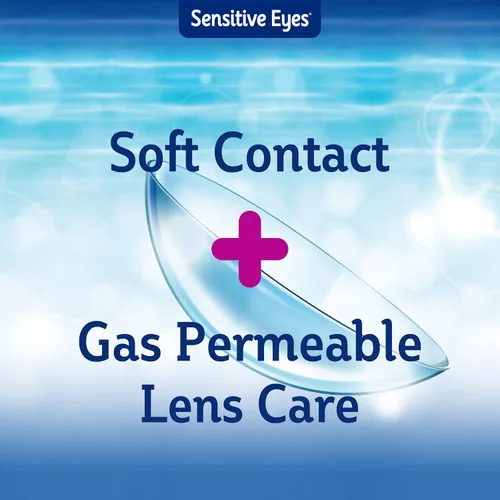 Miniatura 4 de Bausch + Lomb Solución salina para ojos sensibles, enjuague diario suave para lentes de contacto suaves y permeables a los gases, con potasio, 12