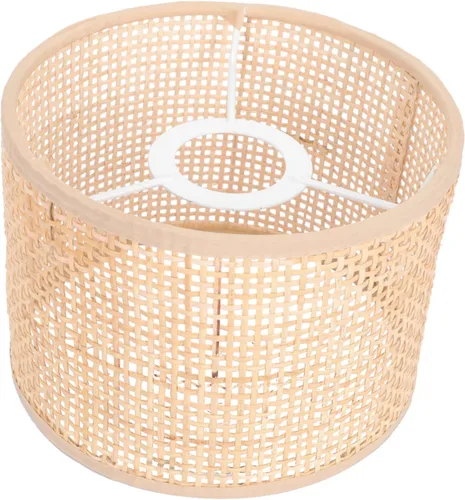 STOBAZA Pantalla de ratán cestas de ratán para almacenamiento, lámpara vintage, decoración a mano, pantalla tejida, colgante, accesorio de