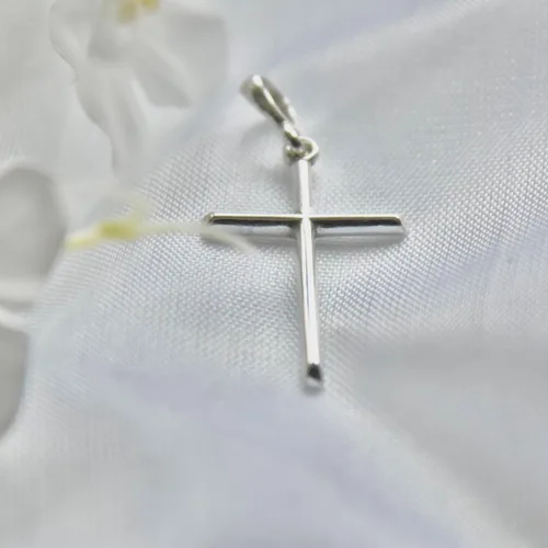 Miniatura 2 de Cruz de plata de ley 925 colgante minimalista religioso unisex joyería