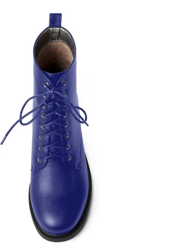 Miniatura 72 de ROSERWISH Botas altas de tacón bajo y grueso para mujer, con cordones, cómodas, modernas, con puntera redonda, de 2.5 pulgadas