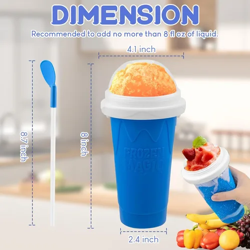 Miniatura 5 de FANS-ONE Taza de Granizado, Juego de 3 Tazas Mágicas Congeladas de Granizado, Taza Reutilizable para Hacer Granizado de Jugo, Helado, Leche, Yogur