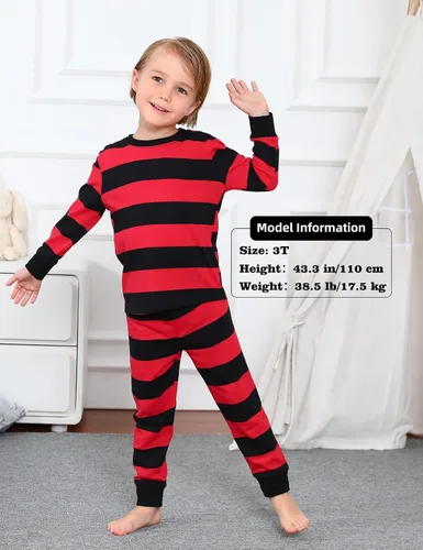 Miniatura 2 de A&J DESIGN Conjuntos de pijama de 2 piezas 100% algodón para niños pequeños y niños