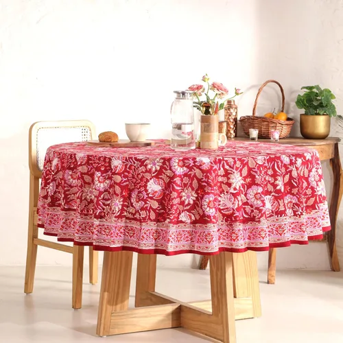 Miniatura 47 de Funda de mesa impresa a mano con diseño exquisito, tela de algodón premium, perfecta para comedor y decoración, mantel de mesa