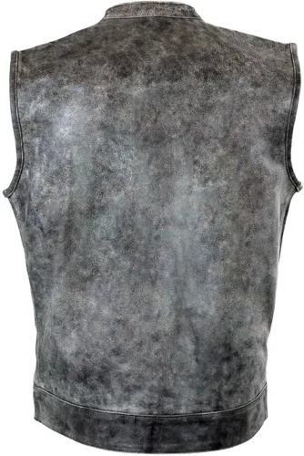 Miniatura 2 de Chaleco de piel de vaca estilo SONS of Anarchy para hombre en color gris antiguo