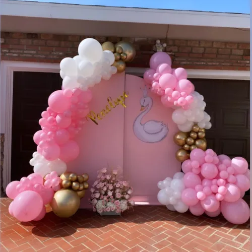 Miniatura 7 de Globos de látex rosa dorado y blanco, paquete de 50 globos de fiesta de 12 pulgadas, globos de helio para niña, baby shower, cumpleaños, despedida