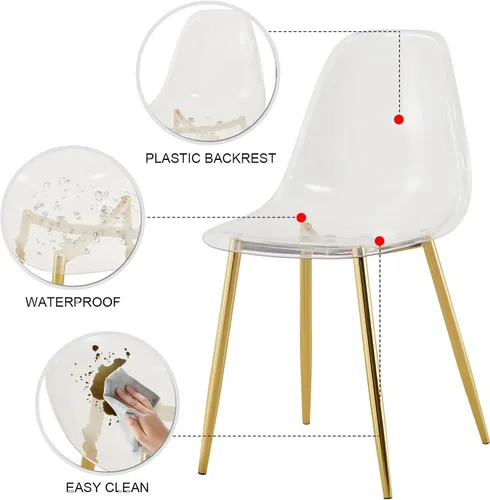 Miniatura 7 de Juego de mesa de comedor redonda de vidrio para 4, juego de mesa de comedor circular moderno de 42 pulgadas, mesa de cocina pequeña de 5 piezas