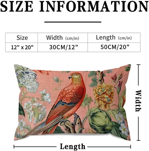 Miniatura 2 de ArogGeld Fundas de cojín de estilo chinoiserie, diseño de flores y pájaros, color rosa rubor, diseño de animales de pavo real, jardín asiático