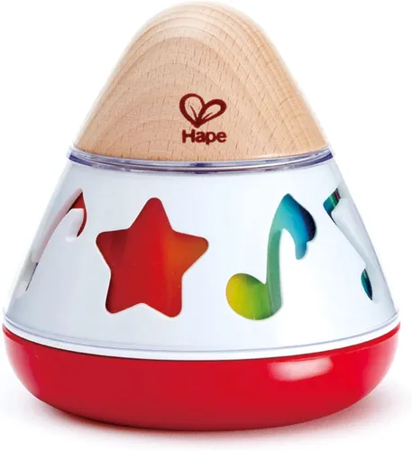 Hape E0332 - Caja de música giratoria para bebé, gira y reproduce la música, no necesita batería, 15.7 x 15.7 in, multicolor