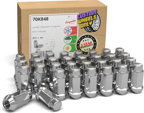 Miniatura 13 de Wheel Accessories Parts 24 piezas M14x1.5 14x1.5 rosca Bulge Bellota 1.90" tuercas largas negras 3/4" 0.748 in hexagonales para Chevy Silverado GMC