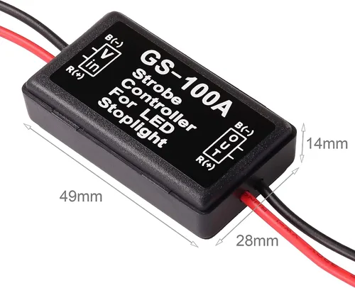Miniatura 6 de Kinstecks Módulo estroboscópico de luz de freno, luz de freno, luz estroboscópica, 2 unidades, para motocicletas, coches, camiones (solo para LEDs)