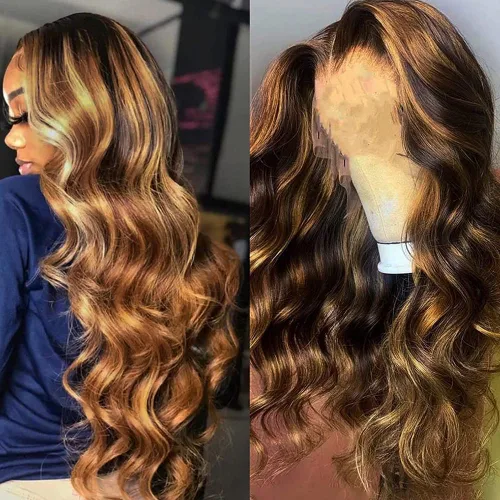 Miniatura 36 de SENSAIRUITE Peluca Rizada Ombré con Reflejos Rubio Miel Peluca con Diadema Cabello Humano 12 Pulgadas Onda Profunda Densidad 180% Pelucas