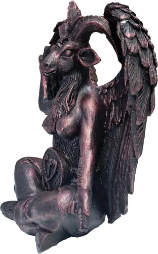 Miniatura 2 de SKTY Estatua de Baphomet de 7 pulgadas de alto, Satán Lucifer Cthulhu Mendes, escultura de cabra sabática, decoración religiosa