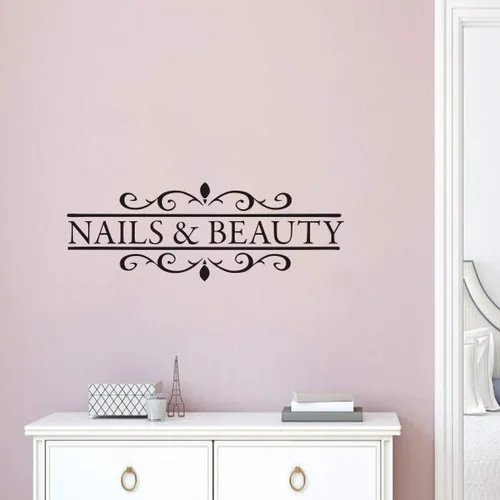 Miniatura 3 de LY1259 - Vinilo decorativo para salón de belleza, uñas extraíbles y barra de esmalte de cabello, mural de ventana para salón de belleza, elegante