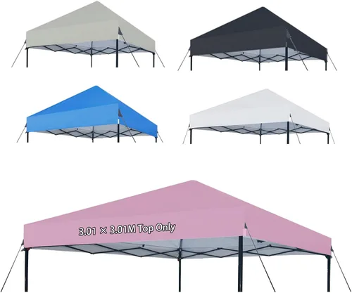 Miniatura 14 de Joramoy Toldo de repuesto de 8 x 8 pulgadas, cubierta impermeable para tienda de campaña desplegable con cuerdas resistentes al viento para marco