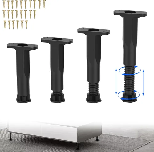 Miniatura 13 de Patas de soporte de cama de altura ajustable, soporte central telescópico resistente de 6.3 a 11 pulgadas para marco de cama hundido, elevador