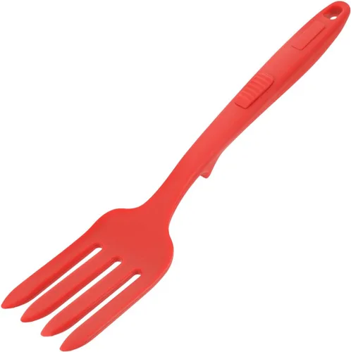 Healeved Tenedor de cocina de silicona ergonómico reutilizable para pasta, tenedor lavable de cocina grande para ensaladas y fideos y diseño para
