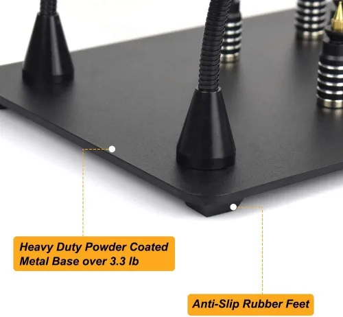 Miniatura 2 de Estación de soldadura con manos de ayuda magnéticas NOEVSBIG con base grande y resistente, 6 soportes para PCB, 5 brazos flexibles con clip