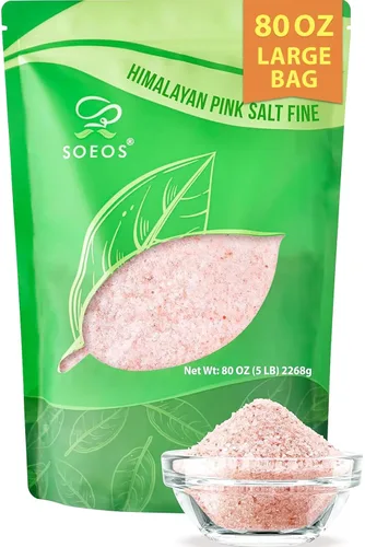 Miniatura 11 de Soeos Sal rosa del Himalaya, grano fino, 39 onzas (2.4 libras), sal del Himalaya sin OMG, sal kosher, sal rosa del mar del Himalaya