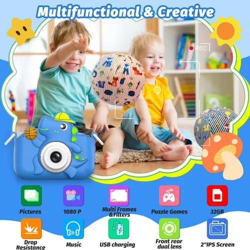 Miniatura 2 de Juguete de cámara para niños, masterbee para niños de 3 a 12 años, regalos de Navidad/cumpleaños para niñas, video HD 1080P, regalo para niñas de 3