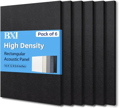 Miniatura 14 de BXI Absorbedor de sonido, 16 x 12 x 3/8 pulgadas, paquete de 6 paneles de absorción acústica de alta densidad, paneles de absorción de sonido que