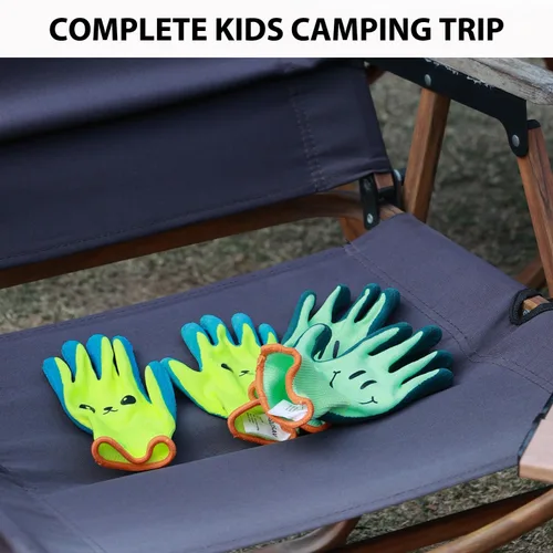 Miniatura 5 de 2 pares de guantes de jardinería para niños pequeños, guantes de jardín de tamaño infantil para trabajo en el patio, antideslizantes, flexibles