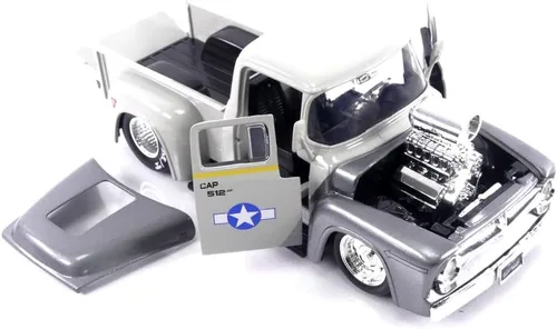 Miniatura 4 de Jada Street Fighter 1:24 1956 Ford F-100 - Coche fundido a presión y figura de Guile de 2.75 pulgadas, juguetes para niños y adultos