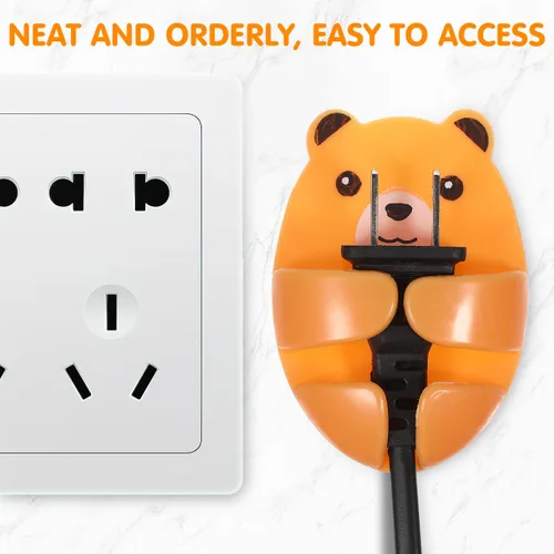 Miniatura 7 de 4 clips para cable de cargador de teléfono, lindo soporte de cable de carga autoadhesivo, clips organizadores de cables para mesa de cocina, hogar
