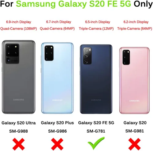 Miniatura 2 de Hocase Funda para Galaxy S20 FE 5G, Protección resistente a prueba de golpes, goma de silicona suave + parachoques de plástico duro, funda