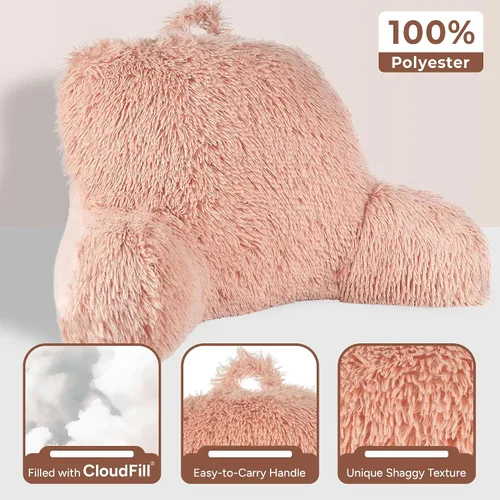 Miniatura 3 de Klear Vu Almohada de lectura lanuda para adultos y niños, soporte lumbar y de brazo en cama, silla, sofá y suelo, 30 x 21 pulgadas, tamaño único