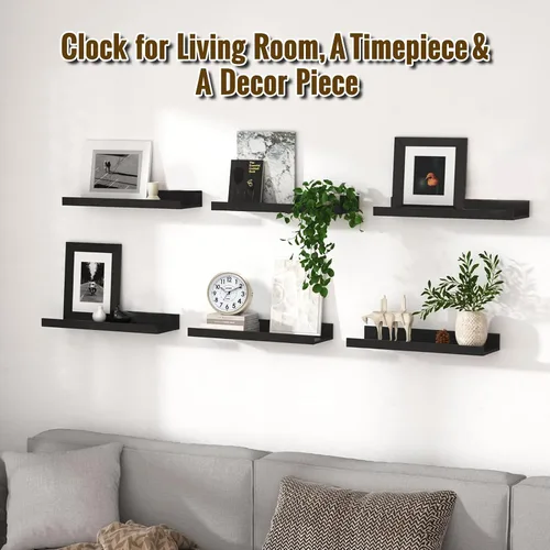 Miniatura 9 de Lamisola Reloj de escritorio pequeño, funciona con pilas, reloj despertador analógico compacto para dormitorio, oficina en casa, baño, cocina