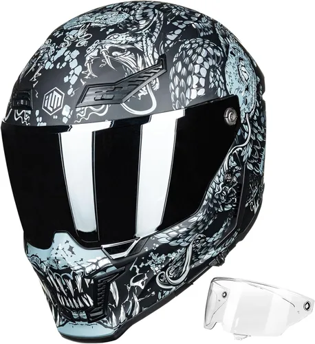 Miniatura 12 de ILM Cascos para Motocicleta para Adultos Hombres Mujeres Casco Integral DOT ECE con Visor Dual para Carreras en Calle con Pinlock Modelo MF509