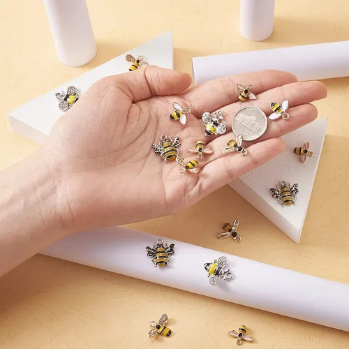 Miniatura 8 de Craftdady Encantos colgantes esmaltados con dijes de alimentos, animales, flores, encantos bonitos, dijes de frutas de metal colorido, ornamento