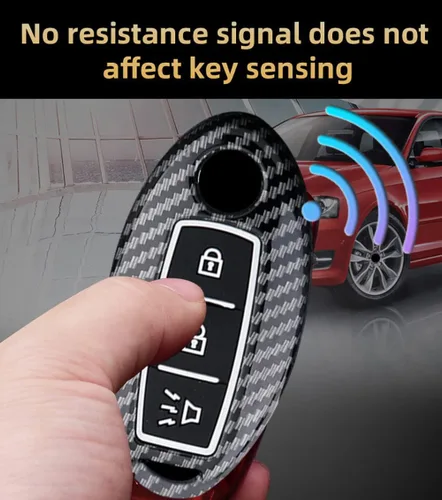 Miniatura 5 de Funda para llavero de 3 botones para Nissan 350Z 370Z Altima Armada CIMA Cube Frontier Fuga GT-R Juke Kicks Lannia Latio Leaf Livina con llavero B