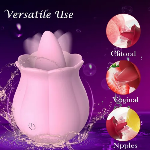 Miniatura 3 de Juguetes Sexuales Vibrador Dildo Rosa, Juguete para Adultos con 10 Velocidades de Vibración para Mujeres Clítoris Pezón, Juguete Sexual de Lengua