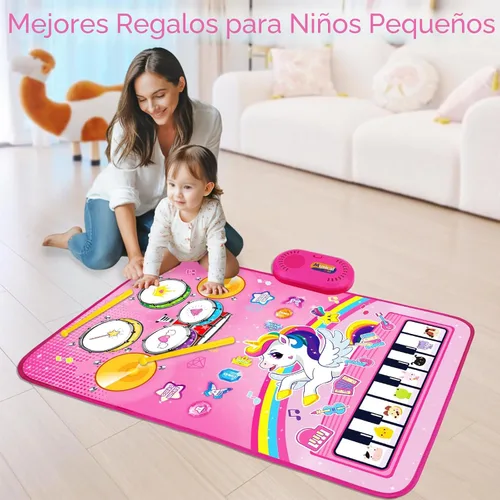 Miniatura 7 de Juguetes para Niñas de 1 Año Regalos: Alfombra Musical para Bebés Juguetes para Niños de 1-2 Años - Piano, Tambor y Animales de 3 en 1 Toca