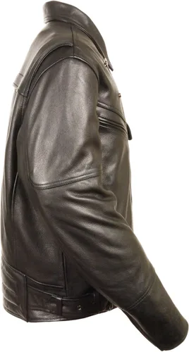 Miniatura 5 de Chaqueta de piel suave para hombre, estilo policial, doble pistola PETE (3XL regular)