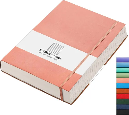 Miniatura 14 de AHGXG Cuaderno rayado – 320 páginas numeradas grande B5 grueso diario universitario rayado, papel rayado grueso de 100gsm, tapa blanda de piel Azul