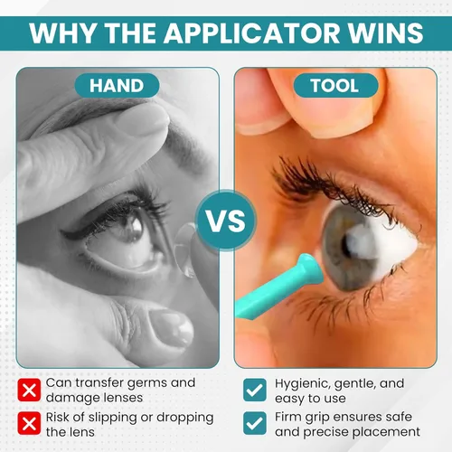 Miniatura 4 de Insertador y removedor de lentes de contacto blandas verdes 1 unidad para lentes de contacto mensuales y diarias con soporte de succión de Sports