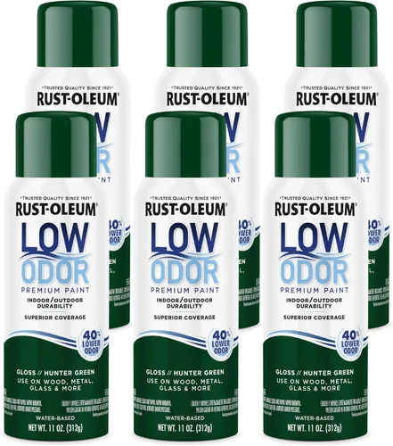 Miniatura 50 de Rust-Oleum Pintura en aerosol prémium de bajo olor, 11 onzas, concha marina brillante, paquete de 6 Seashell