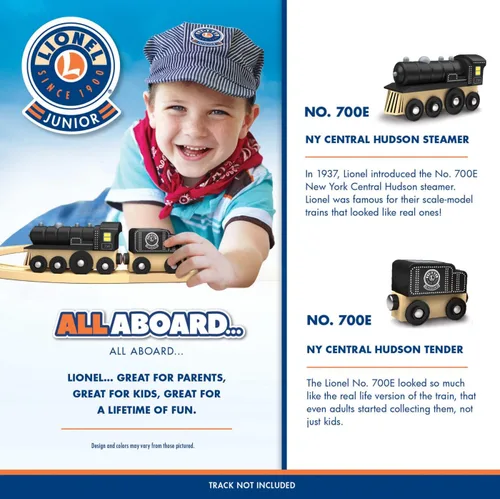 Miniatura 3 de MasterPieces Juego de 2 piezas de tren de madera, motor de vapor y coche de carbón Lionel Collector's - Juguete oficial para niños y niños