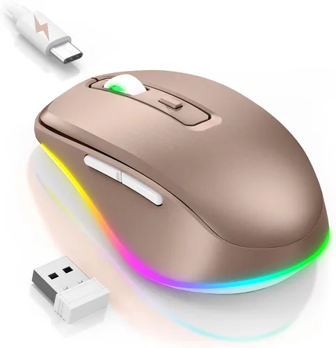 Miniatura 26 de PEIOUS Ratón Inalámbrico Jiggler - Ratones Inalámbricos LED con Mover de Ratón Integrado, Ratón Móvil Recargable para Laptop con Movimiento Azul