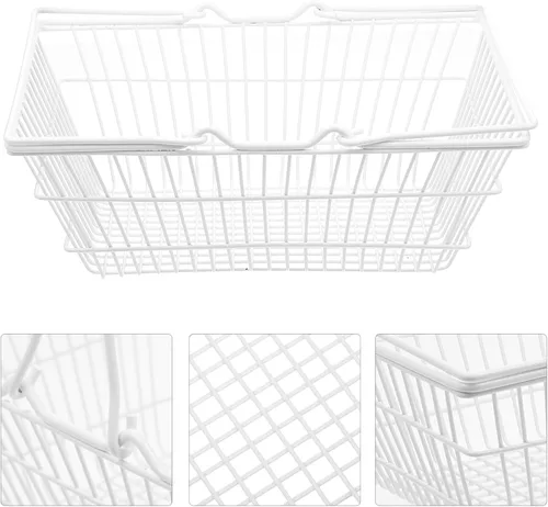Miniatura 9 de NUOBESTY Cesta de compras portátil de mano con asa para cosméticos de comestibles y organización del hogar, solución de almacenamiento ligera