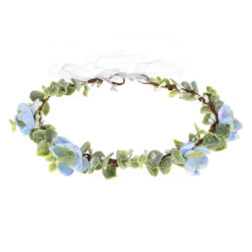 Miniatura 11 de Corona de flores suculentas, eucalipto aureola, diadema floral para boda, accesorio para fotos (hoja B)