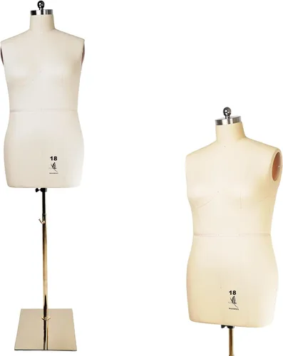 Miniatura 12 de Cuerpo de maniquí de espuma de alta densidad para mujer, talla 10, para coser y fijar (Beige, 10)