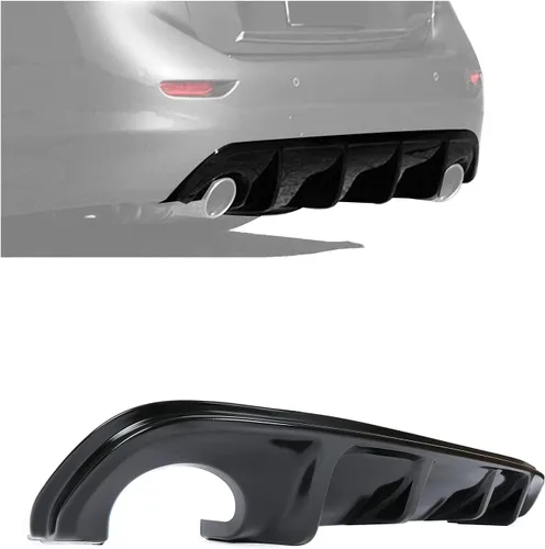 Miniatura 11 de HECASA Difusor trasero compatible con Infiniti Q50 2014-2017 parachoques alerón divisor plástico negro